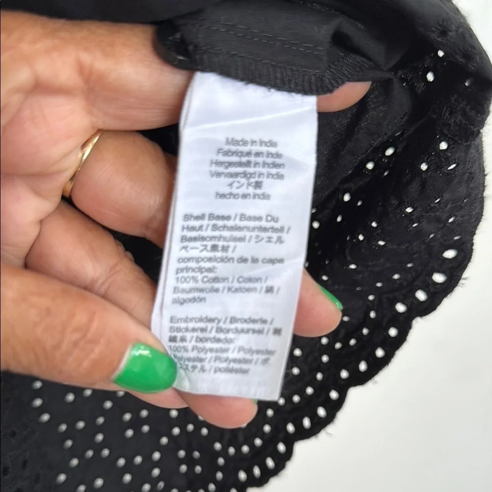 J. Crew Black Pleated Button-Down Top